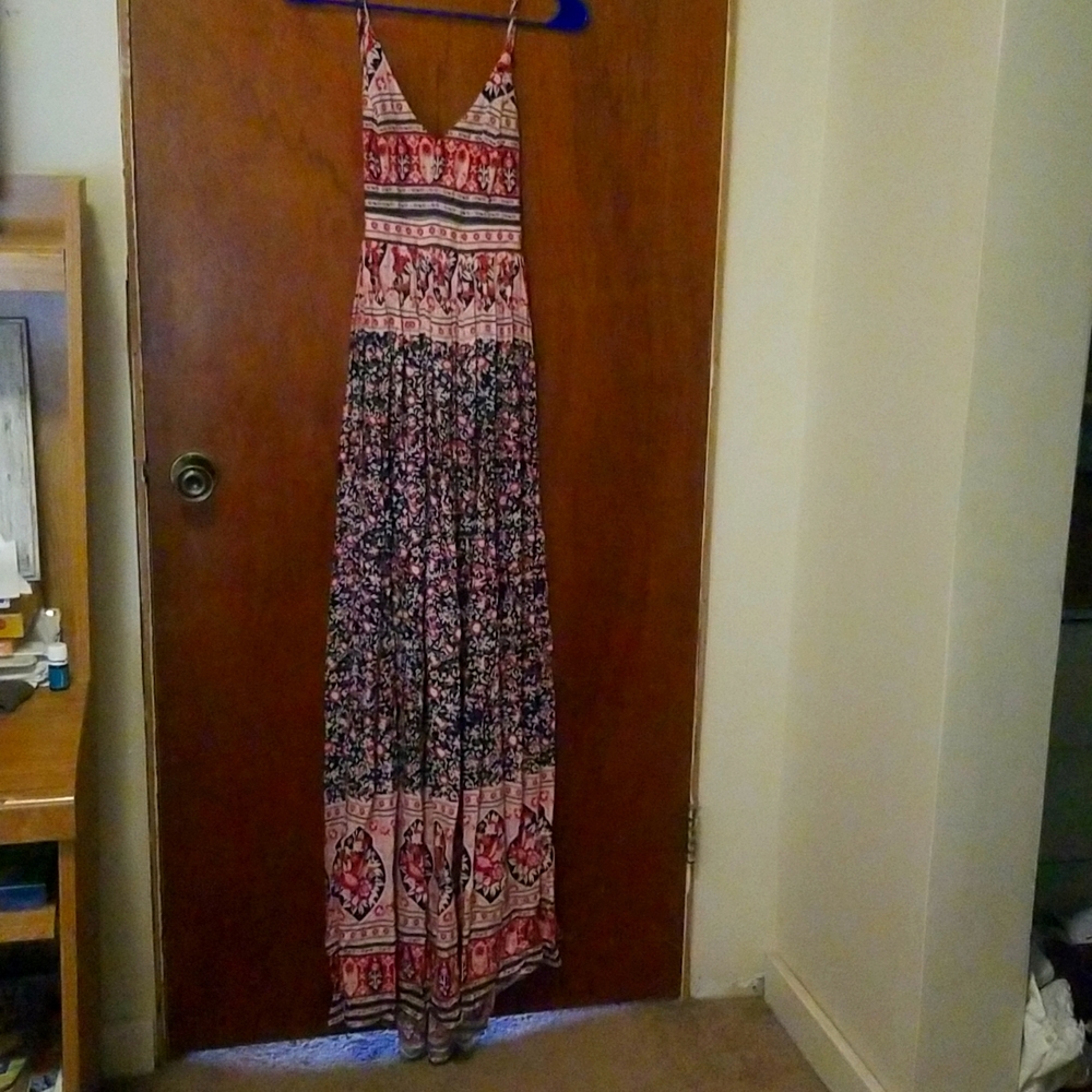 Pink, Red and Navy Maxi dress